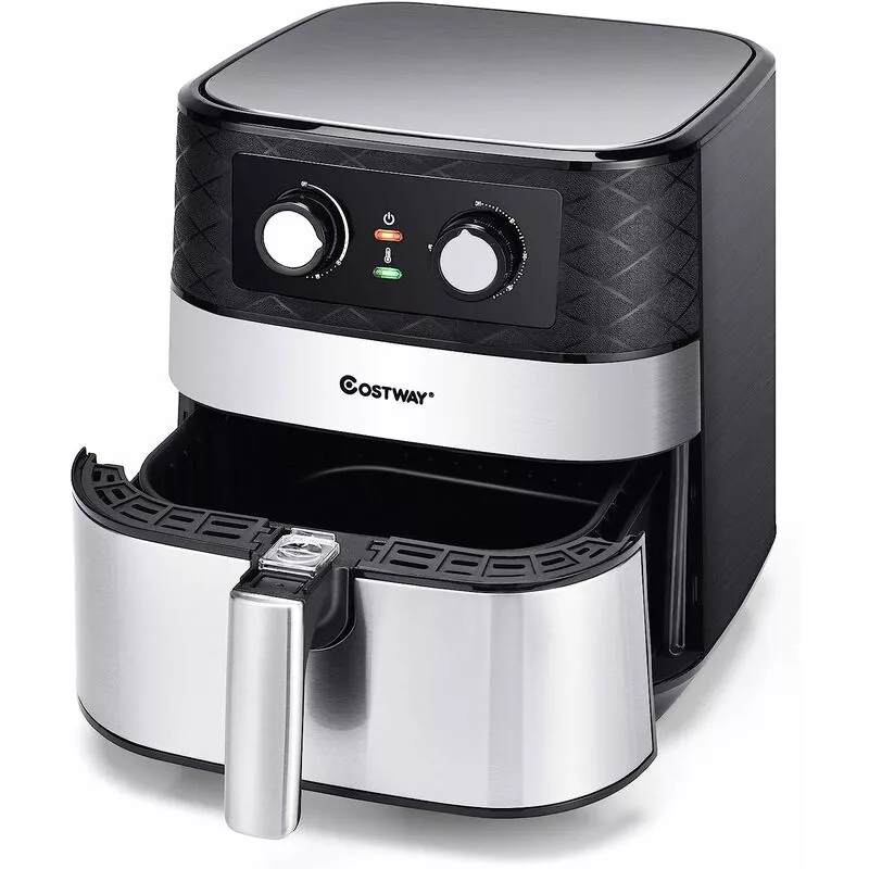 Freidora de Aire Eléctrica 5 l Freidora de 1700W con Temporizador de 60 Minutos/Control de Temperatura de 200 ℃/Cesta Antiadherente - Costway barato