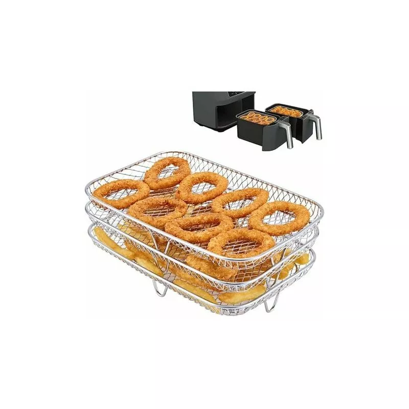 Freidora de aire apilable multifuncional de 3 capas compatible con Foodi ninja [AF400EU]/[AF300EU] freidora sin aceite de doble zona