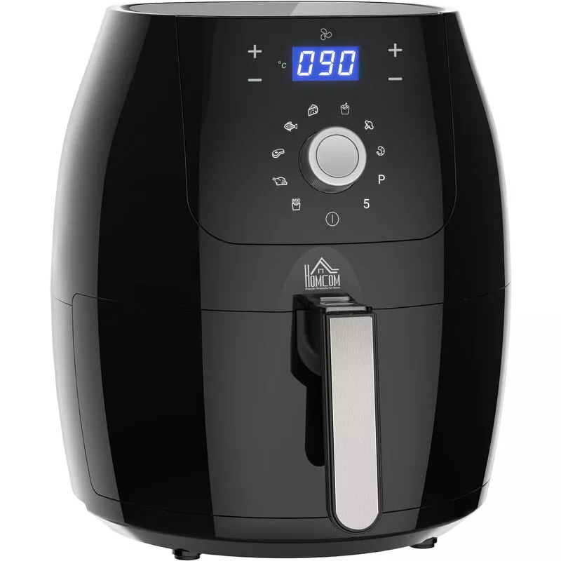 Freidora sin Aceite 5.5L con Pantalla led Táctil 8 Programas Temporizador 1700W Temperatura Ajustable y Apagado Automático 41x33x37 cm Negro barato