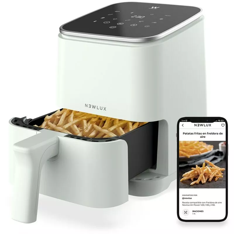 Newlux - Freidora sin Aceite 2l Air Power V20 (1200W)