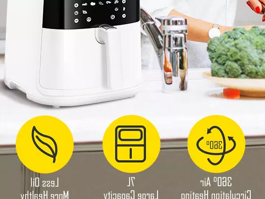 Cube - Freidora de Aire Sin Aceite 7L, 1900W, 7 Funciones Preestablecidas + Mantener Caliente, Modo Manual, Panel led Táctil, Doble Uso: con Cesta o